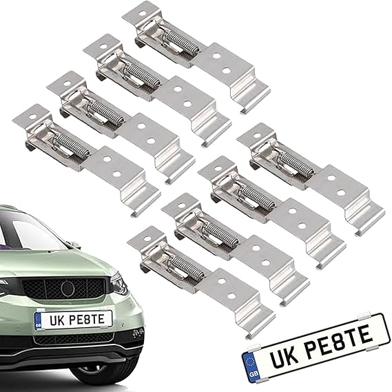 8Pcs Number Plate Clips, Eleechen Trailer Number Plate Holder
