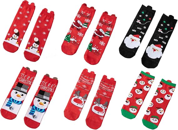 6 Pairs Funny Socks for Men Women Colorful Fun Novelty Crew Patterned Socks