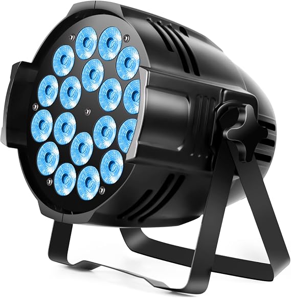 200W RGBW 4 in 1 Stage Light, 18 LED Par Spotlights, DMX512/Sound Activated, Disco Light Effect for Concert Show Bar Club Party Wedding Halloween Christmas [Energy Class A]