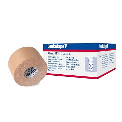 Leukotape P Adhesive Strapping Tape for Sports Injuries, Strains and Sprains - 1.5 in x 15 yds, Tan, (30 Rolls)