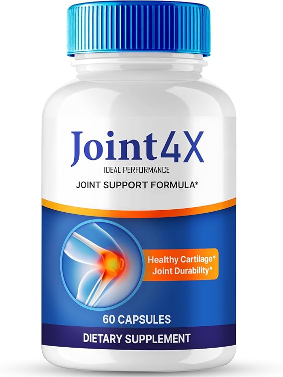 Joint4X Joint Support Capsules, Official Joint-4X Supplement Pills, All-Natural Formula to Fortify Bones and Bolster Flexibility - Maximum Strength, Joint 4X Pills Reviews (60 Capsules)