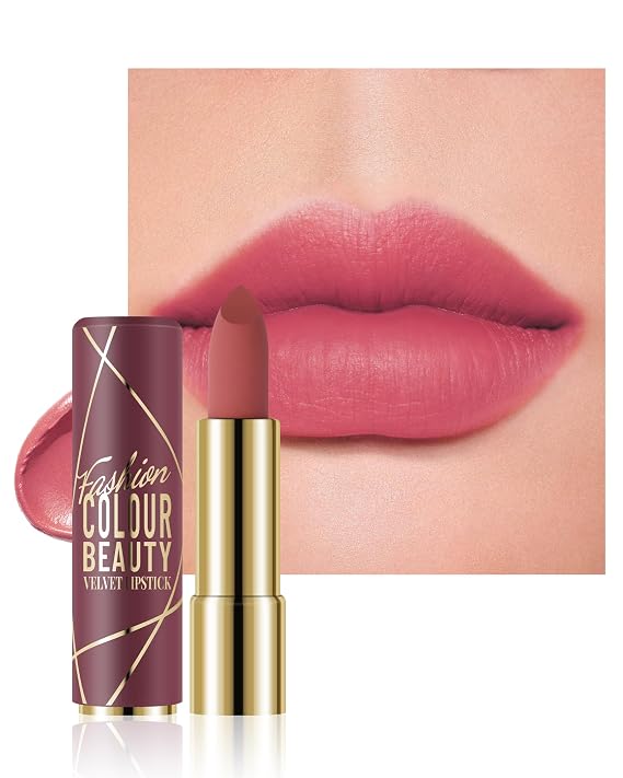 Matte Pink Velvet Lipstick, Long Lasting Lipstick for Women, Cream Smooth | High Pigment, Lightweight, Buildable Color, Blendable Lip Stick, Full Coverage Non-sticky Lip Tint Stain Lipgloss Makeup-01