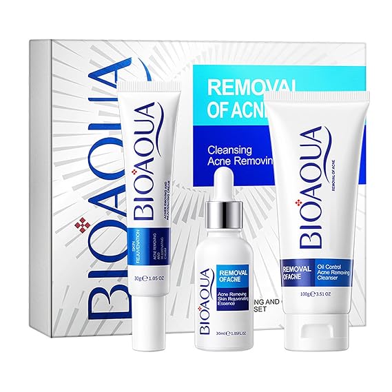BIOAQUA Acne Removal 3in1 Set Oil Control Cleanser Cream 30g+100g+30ml