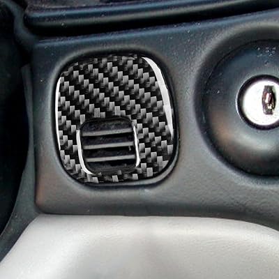 Real Premium Carbon Fiber Car Air Temp Sensor Grille Vent Interior Trim Cover Compatible with Chevrolet Corvette C5 1998 1999 2000 2001 2002 2003 2004 Accessories