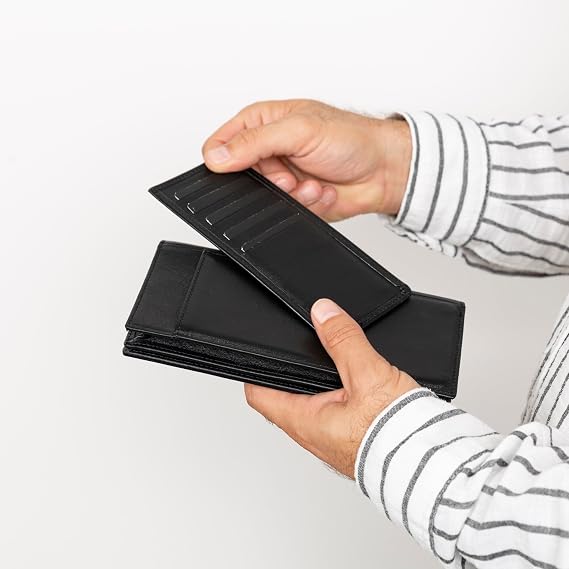 Hakiki Deri Cüzdan – Çıkarılabilir Kartlık, 7 Kart Bölmesi, Bozuk Para Gözü, Telefon Bölmeli, Manyetik Kapaklı Kadın Erkek Cüzdanı – Premium Deri Cüzdan (Siyah)