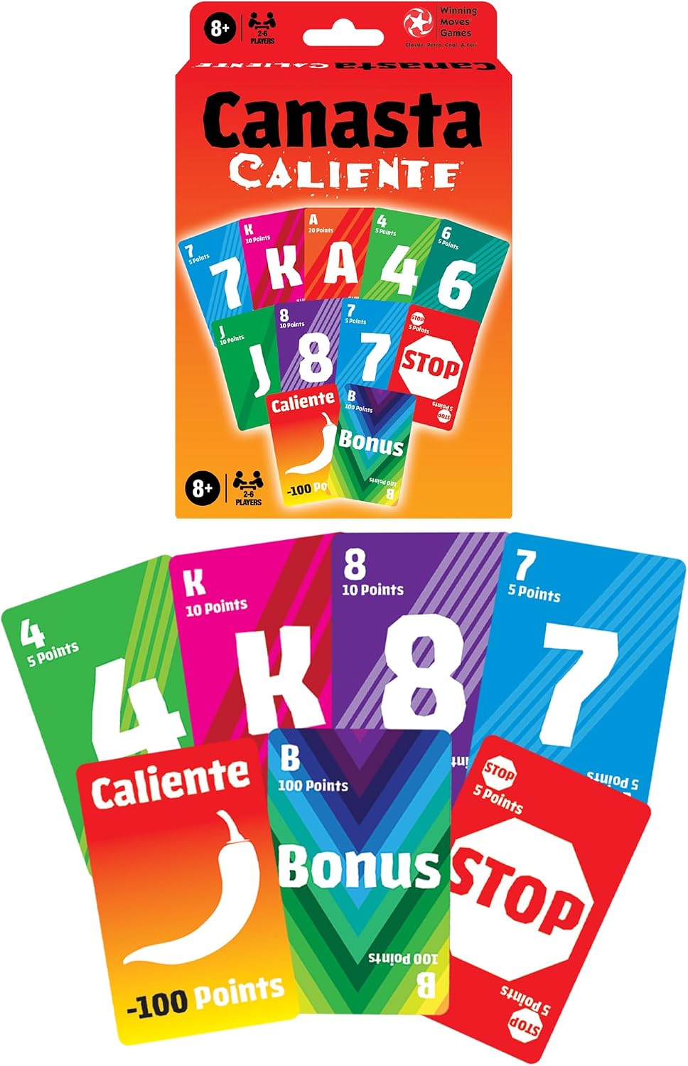 Winning Moves Canasta Caliente Card Game, The Classic Latin Card Game, for 2-6 Players, Ages 8+