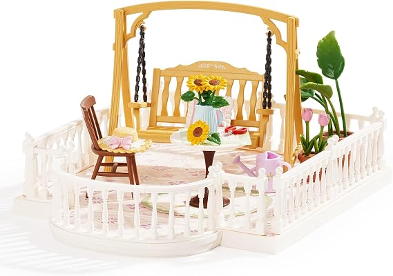 Rolife Super Creator Accessories Sunny Break Terrace, Tiny House Building Blocks for Little Dolls, DIY Plastic House Model Building Kits for Teens, DIY Crafts/Hobbies for Adults (Sunny Break Terrace)
