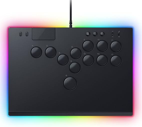 Razer Kitsune - PS5 ve PC için optik tüm düğmeli arcade kontrol cihazı (4 hassas hareket tuşlu düzen, düz doğrusal optik anahtarlar, ince, taşınabilir gövde) Siyah