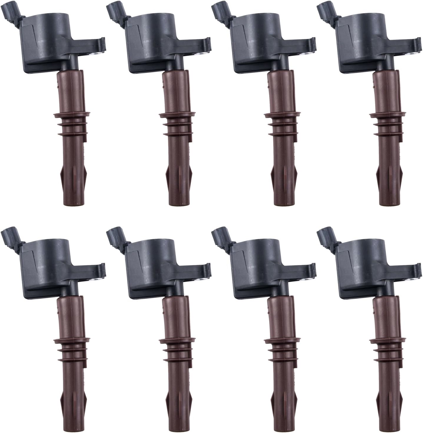 MAS Set of 8 Brown Boot Ignition Coil Pack Compatible with Ford Lincoln Expedition F450 F550 Super Duty Navigator 4.6L 5.4L 6.8L Replacement for 8L3Z-12029-A C1659 DG521