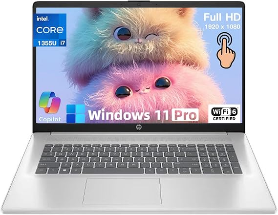 HP 2025 Touchscreen Laptop Computer - Intel 13th Generation Core i7-1355U(10-core), Intel Iris Xe Graphics, 15.6inch 1920 x 1080 Full HD, 300 nits, Wi-Fi 6, Bluetooth, Win 11 Pro(16GB RAM | 1TB SSD)