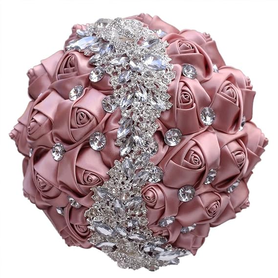 MaxxCloud Luxury Jewelry Brooche Wedding Bouquet Bridal Diamond Bouquet Bridesmaids Hand Holding Flower Roses