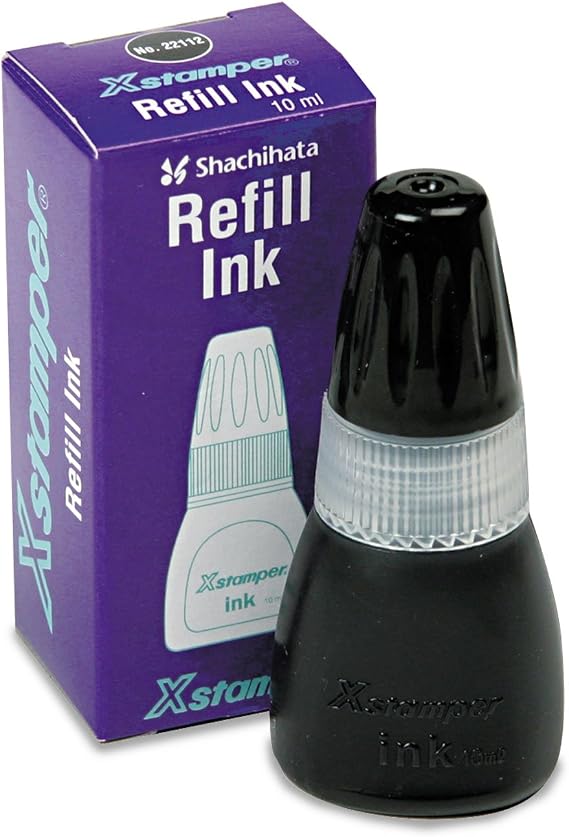 Xstamper 22112 Refill Ink for Xstamper Stamps, 10ml-Bottle, Black