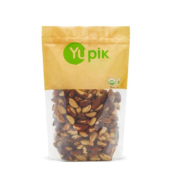 Yupik Organic Brazil Nuts, 2.2 lb (35.2 oz), Gluten-Free, Vegan, Kosher, Non-GMO, Raw Nuts, Shelled, Unsalted, Unroasted, Oil-Free, Crunchy, Excellent Source of Selenium, Healthy Snacks