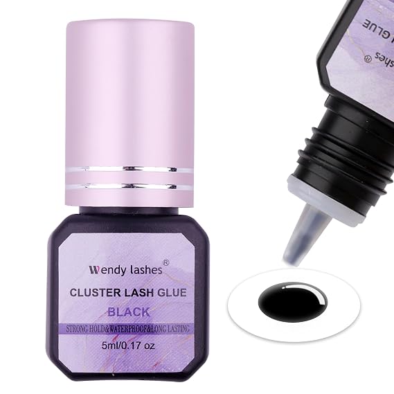Lash Glue for DIY Eyelash Extension: Wendy, for Using at Home, 2-3 Sec Fast Drying, Strong Hold, Black, 5ml, X3