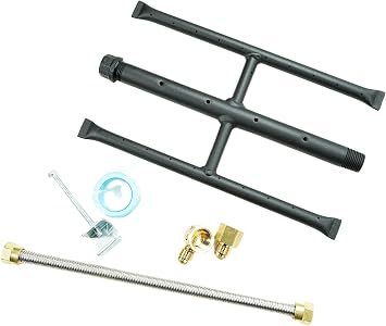 Rectangular Gas Fire Pit and Gas Fireplace H-Burner H Burner for Gas Fireplace Burner with 3 Pipes 12 Inch Patent Applied