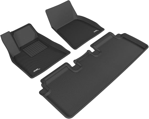 3D MAXpider Custom Fit Kagu Floor Mat (Black) Compatible with Tesla Model S 2012-2014 - Full Set | All-Weather Protector, Waterproof, Easy-Install, Heavy Duty Custom-Fit Floor Liners - Full Set