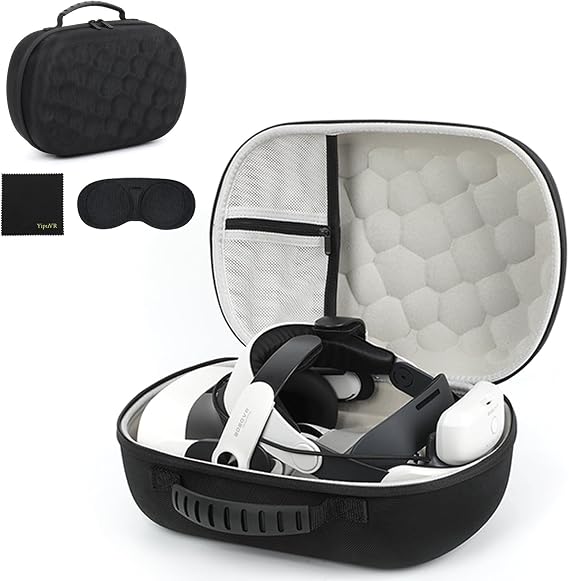 New Large Carrying Case for Meta Quest 3S/Quest 3 Headset and Battery Head Strap, Hard Travel Case Compatible with BOBOVR M3 Pro Battery Pack Head Strap, Controllers and VR Accessories