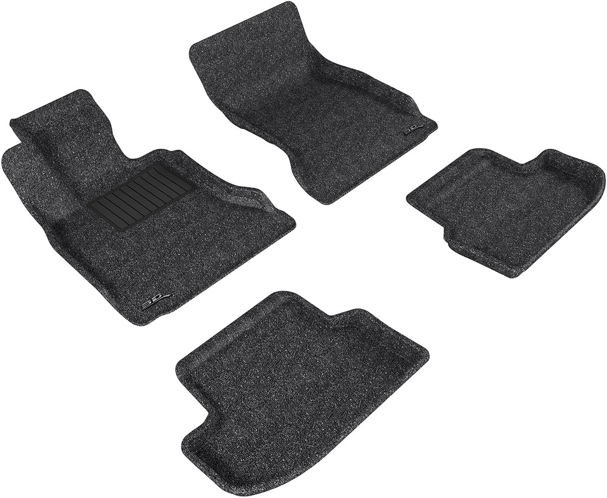 3D MAXpider Complete Set Custom Fit All-Weather Floor Mat for Select BMW 5 Series (F10) Models - Classic Carpet (Gray)