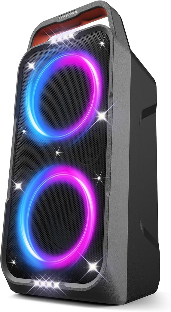 Large Bluetooth Speaker: 240W Peak Powerful Loud Sound with Deep Bass, 15H Playtime, Fast Charge, TWS, Cool Lights, Portable Wireless Speakers for Outdoor, Party, Beach, Backyard, Home, Outside