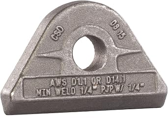MAG-Mate PE0200 Weld-On Pad Eye, Made of A36 Weldable Carbon Steel, Welding Pad Eye Meets Stringent ASME BTH-1 Standards, with 2 Tons Working Load Limit, Weighs 0.80 lb, Gray