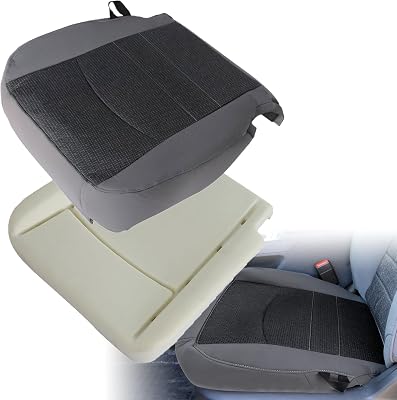 Driver Side Bottom Cloth and Foam Cushion Replacement Seat Cover Gray#X8 Compatible with Dodge Ram 1500 2500 3500 4500 5500 2013 2014 2015 2016 2017 2018