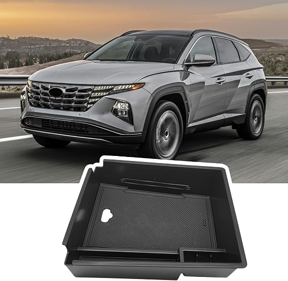 ABS Armrest Center Console Organizer Compatible with Hyundai Tucson Plug-in Hybrid/Hybrid/Limited 4th Gen 2021-2024 Storage Box Interior Accessories (NOT FOR SEL/SE/XRT)