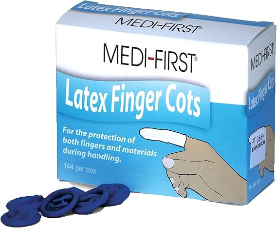 Finger Cots Blue Lrg
