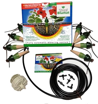 Blumat Irrigation System for 8 Plants wPressure Reducer | Automatic Drip Irrigation Kit | No Electricity, No Batteries Required | Garden, Patio, Hanging Baskets, Raised Bed, Greenhouse