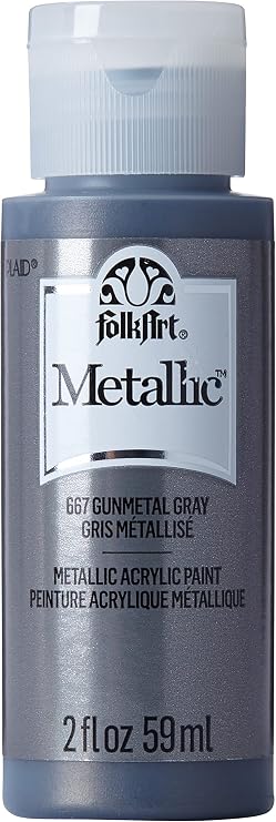 FolkArt Metallic Acrylic Paint in Assorted Colors (2 Ounce), 667 Gunmetal Gray