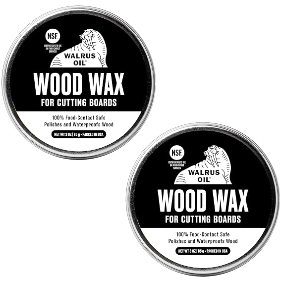 Walrus Oil - Wood Wax, 3 oz Can, Cutting Board Wax - 2 Pack