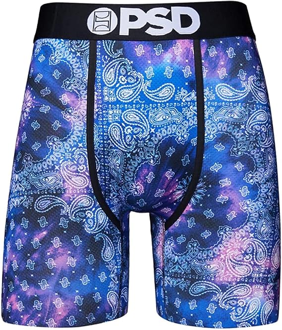 PSD Men's Bandana Deep Dye Micro Mesh Boxer Briefs, Blue, XXL