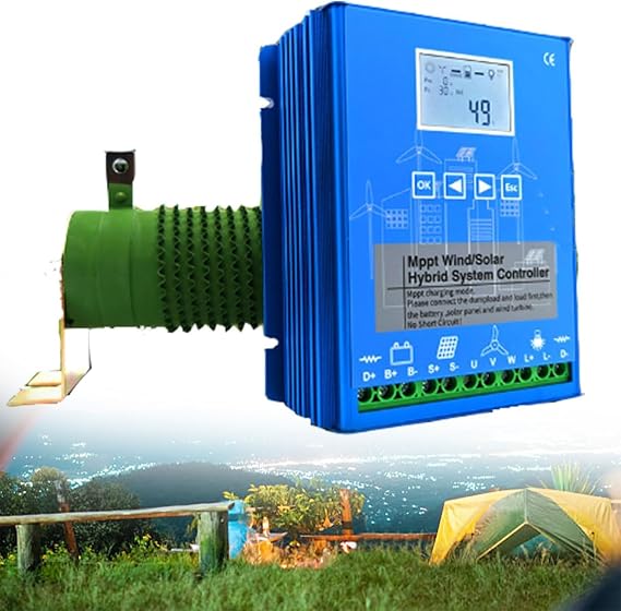 2000W Wind And Solar Hybrid Charge Controller, Wind And Solar Complementary Regulator 1000w Wind Turbine 1000w Solar Panel For Off Grid Wind Solar Hybrid Systems Hybrid Charge Controlle(48V)