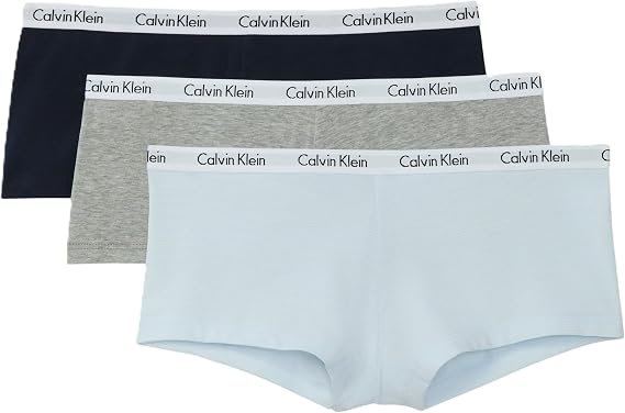 Calvin Klein Carousel Logo Cotton Stretch Boyshort Panties, 3 Pack