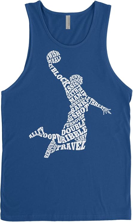 Threadrock Men's Basketball Player Typography Tank Top