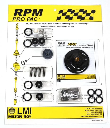 LMI RPM 362/368 Service Kit for Solenoid Diaphragm Metering Pumps, 4.0 GPH