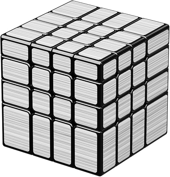 Willking Mirror Cube 4x4x4 Speed Cube 4x4 Mirror Blocks Cube Different Shapes Silver Cube