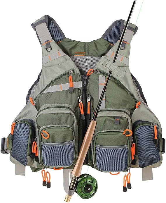 Kylebooker Fly Fishing Vest Anglers Mesh Adjustable Breathable for Men and Women