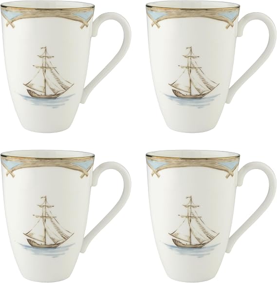 Lenox British Colonial Tradewind Porcelain Mug Set for 4