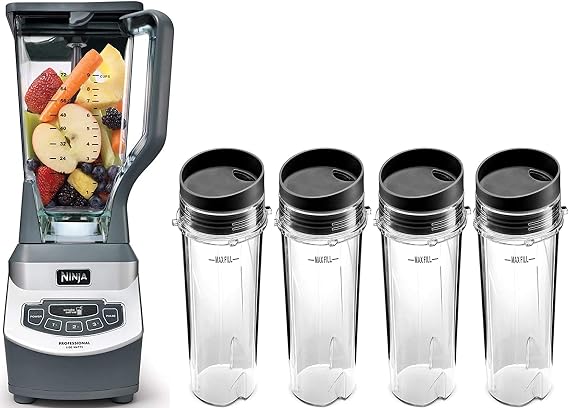 BL660 Professional Compact Smoothie & Food Processing Blender, 1100-Watts, 3 Functions, 72-oz. Pitcher & 4 To-Go Cups