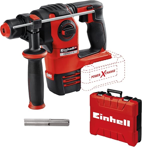 Einhell HEROCCO - Solo, Coal-Free Cordless Pnomatic Crusher Drill and Einhell 18V 4.0 Ah PXC Starter Kit (Startup Set)