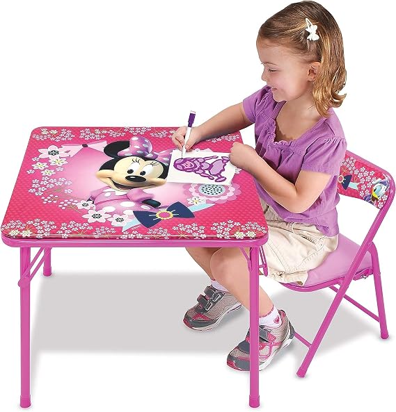 Minnie Mouse Table & Chair Set for Toddlers 24-48M, Includes 1 Table & 1 Chair Table: 20"L x 20"W x 16.4"H, Chair: 12"L x 11.6"W x 17"H - Weight Limit: 70 lbs