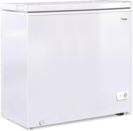 TABU 12.0 Cubic Feet Chest Freezer, Large Freestanding Deep Freezer, White | Compact, Top Opening, 7 Level Adjustable Thermostat & Removable Basket, Space-Saving, Low Noise (White, 12.0 Cu.Ft.)