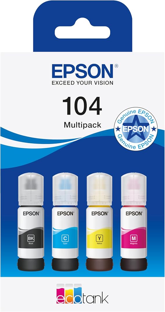 Epson EcoTank 104 Genuine Multipack Ink Bottles