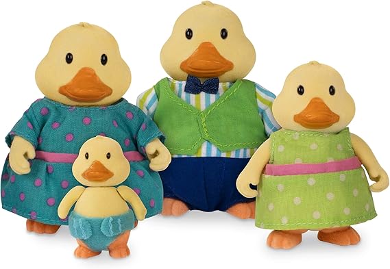 Li'l Woodzeez Duck Family Figure Set with Storybook, Quickquack 5pc
