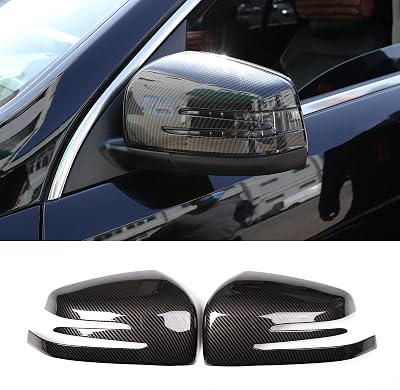 PIUGILH ABS Carbon Fiber Pattern Rearview Mirror Cover Side Mirror Protector Exterior Decoration for Mercedes Benz G Class GL GLE GLS ML W461 X166 W166 2013-2018