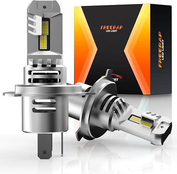 H4 LED Bulb, 26000LM 6500K, 500% Super Brighter HB2/9003 LED Headlight Bulb with Fan, Built-in Turbo Fan Exterior Bulb, IP68 Waterproof, Plug and Play, Pack of 2(H4/HB2/9003)