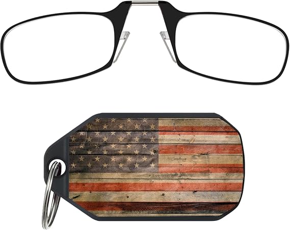 ThinOptics Pod Reading Glasses - Slim Armless Pocket Readers - Flag, 2.0x