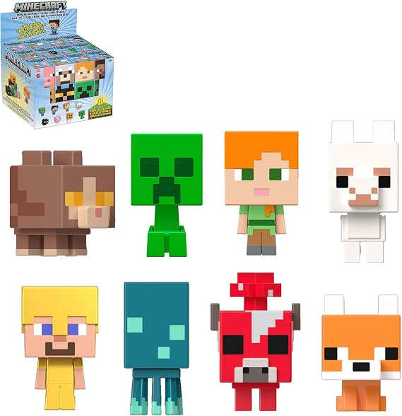Minecraft 986F-HDV64 Mob Head Mini Figure, Mini Assortment, 36 Figures, Sold by Box, 6 Years Old and Up