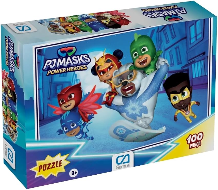 CA Games PJMasks : Pijamaskeliler Lisanslı 100 Parça 34x24cm Çocuk Puzzle Yapboz Serisi