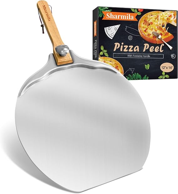 Pizza Peel 12 Inch Apple Shaped Aluminum Paddle, Foldable Oven Spatula